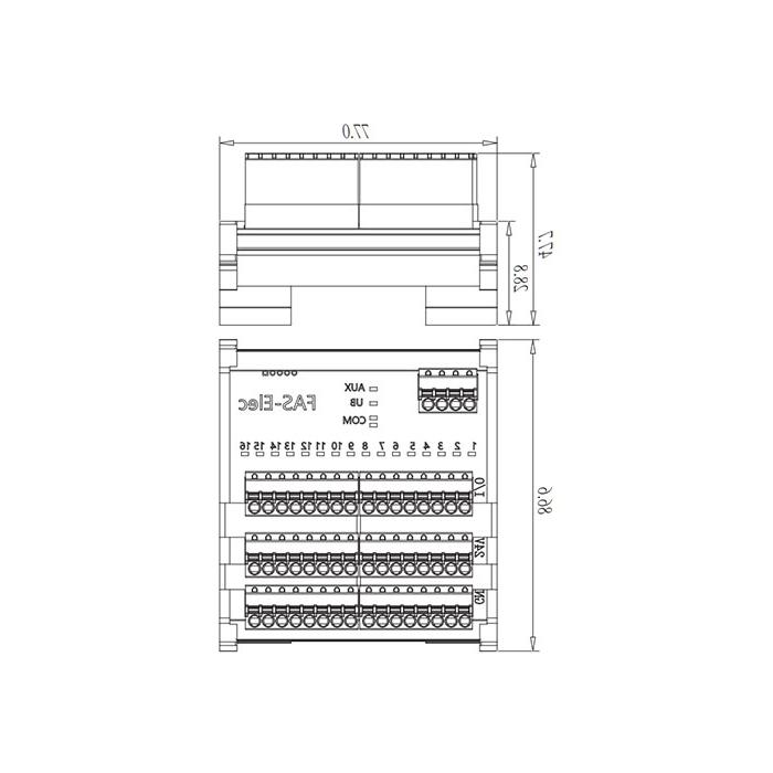 IP20， IO-Link集线器，NPN， 16DI/DO配置，终端模块，00BS16S